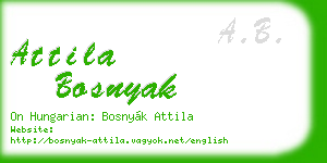attila bosnyak business card
